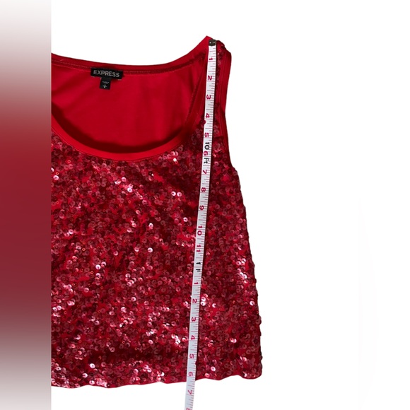 Express red sequin tank top, size S - Picture 3 of 6